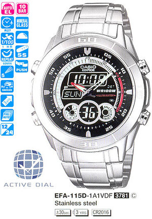 Часы CASIO EFA-115D-1A1VEF