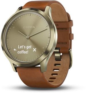 Смарт-часы Garmin vivomove HR Premium Light Gold Stainless Steel Case with Light Brown Leather Band (010-01850-15)