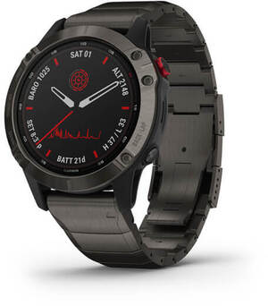 Смарт-часы Garmin fenix 6 Pro Solar Titanium Carbon Gray Dlc With Titanium Dlc Band (010-02410-23)