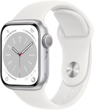 Смарт-часы Apple Watch Series 8 GPS 41mm Silver Aluminium Case with White Sport Band (MP6K3UL/A)