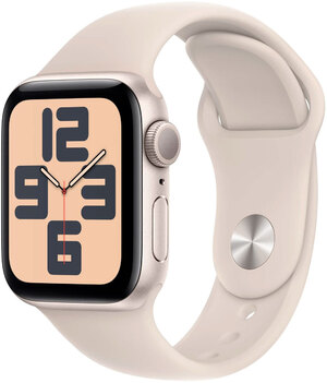 Смарт-годинник Apple Watch SE GPS 40mm Starlight Aluminium Case with Starlight Sport Band - S/M (MR9U3QP/A)