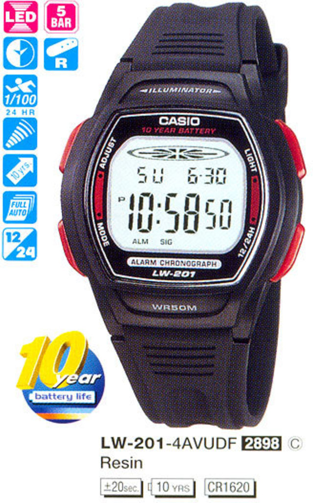 

Часы CASIO LW-201-4AVDF, LW-201-4A (A)